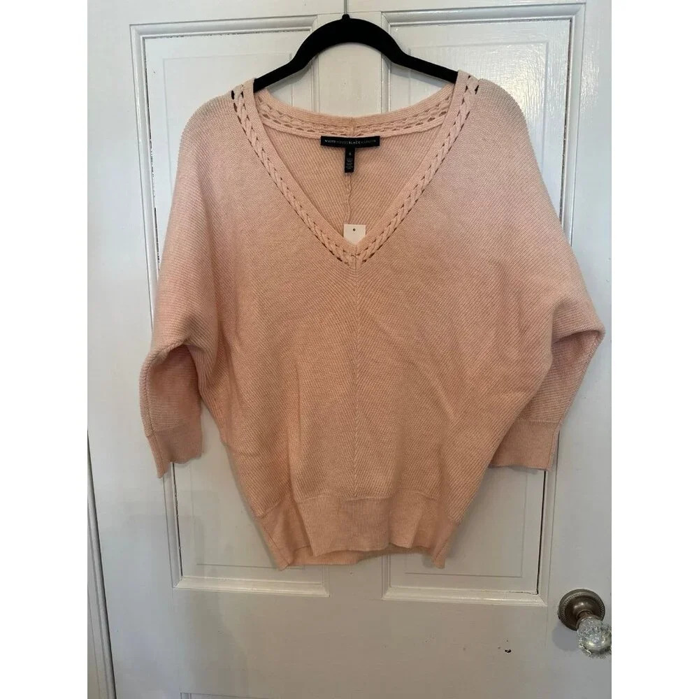 White House Black Market Peach/pink Sweater Dolman sleeve size S NWT